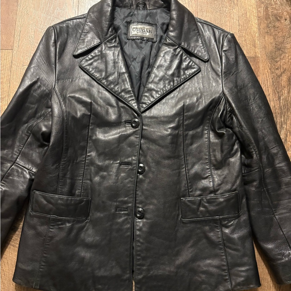 Cougar Black Leather Women's Jacket